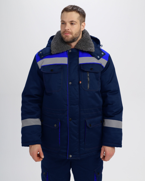 Костюм зимний Титан-Ультра CH (тк.Смесовая,240) п/к, т.синий/васильковый