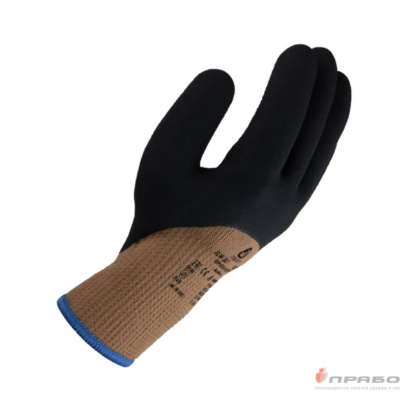 Перчатки полиэфирные  утеплённые с 3/4 губчатым латексным покрытием Jeta Safety JLW-201