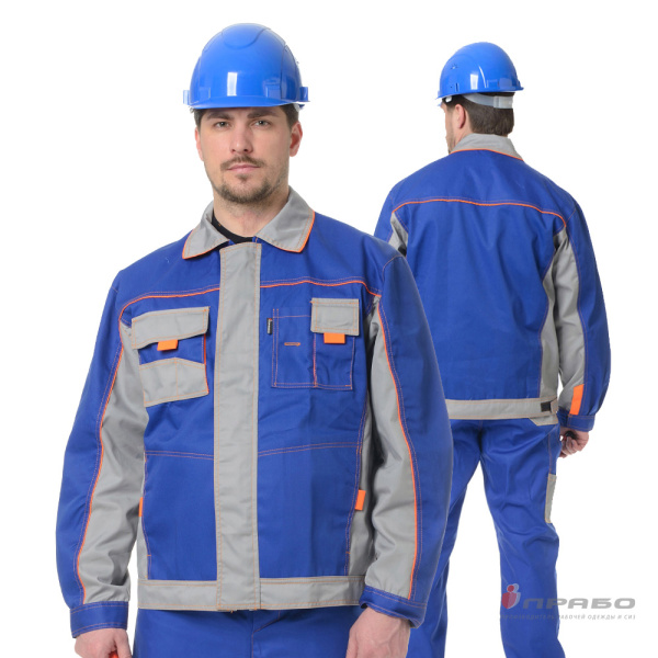 Костюм мужской "Бренд 1" василёк/серый универсальный (куртка и брюки)