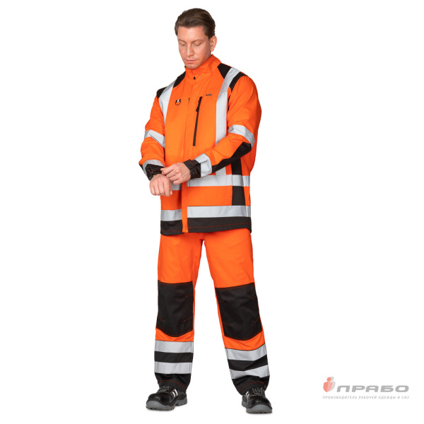 Куртка мужская летняя "Спектр 2М-35" оранжевый/чёрный