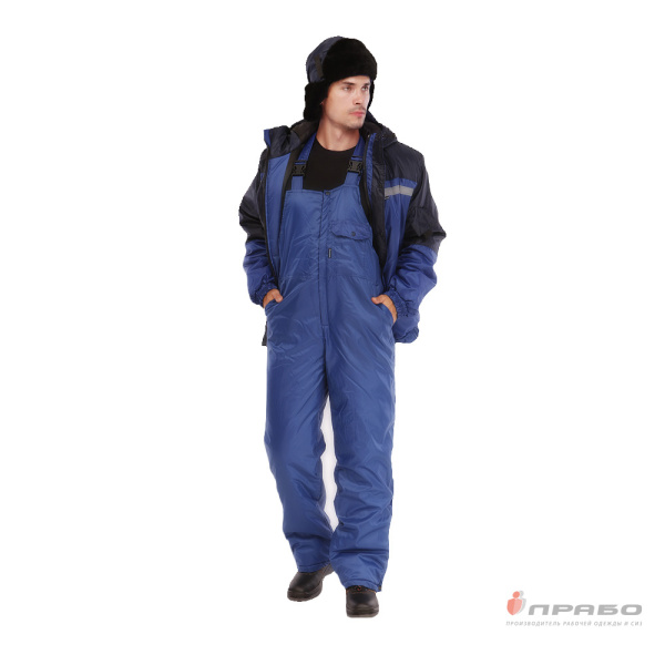 Костюм мужской утеплённый "Стимул" василёк/синий (куртка и полукомбинезон)