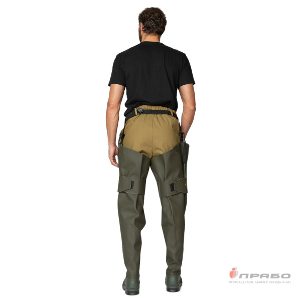 Бахилы рыбацкие шипованные высокие на галоше из ПВХ арт. 130ШУ (90 см) оливковые