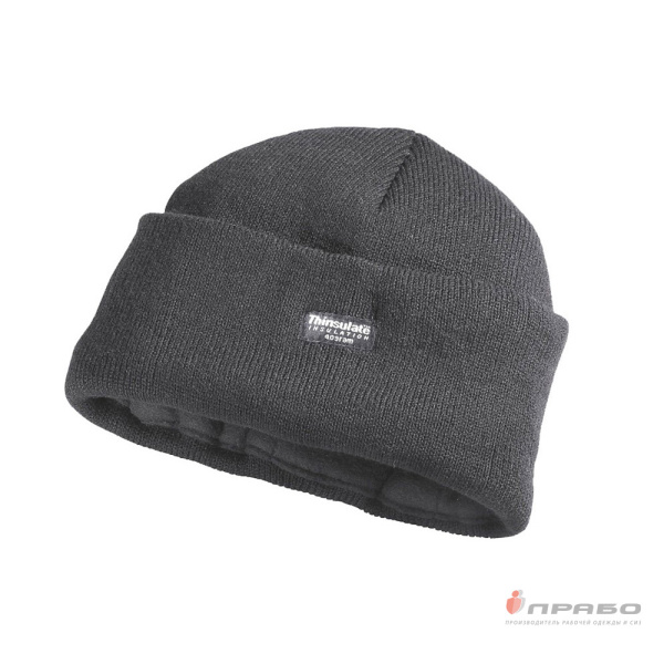 Шапка зимняя "Тинсулейт" универсальная трикотажная с подкладкой из флиса серая