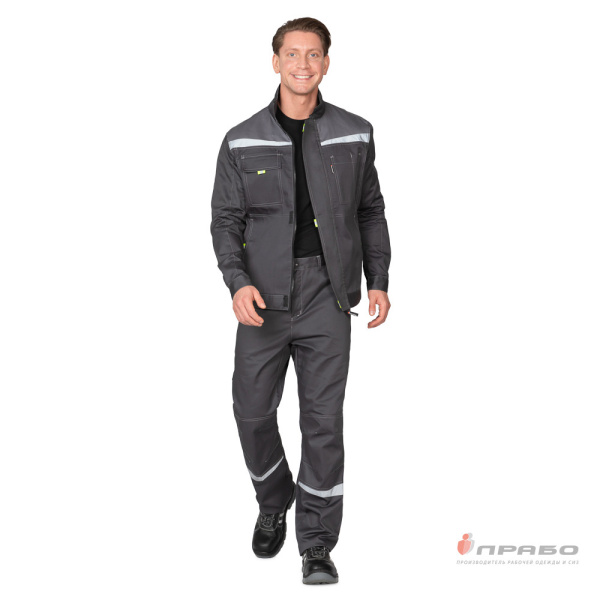 Костюм мужской "Профессионал 1" тёмно-серый/светло-серый (куртка и брюки)