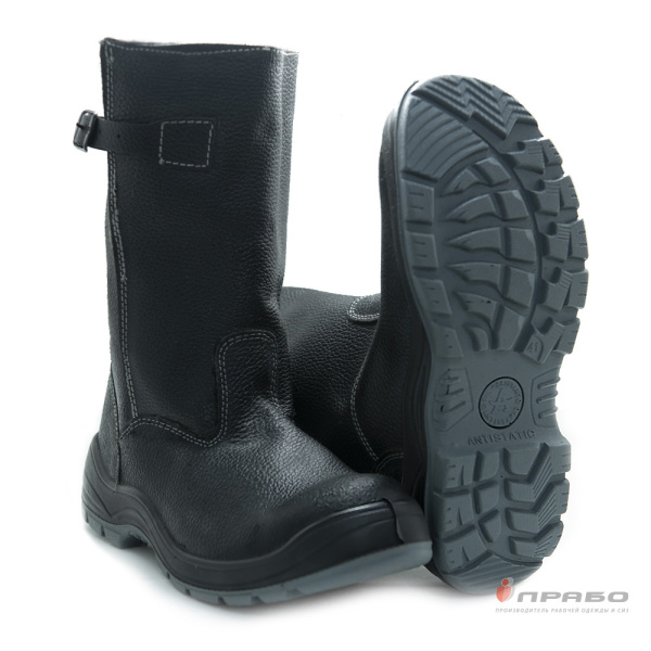 Сапоги утеплённые кожаные "Викинг" с подошвой ПУ/ТПУ чёрные
