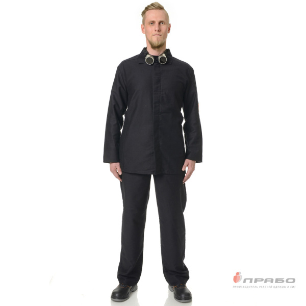 Костюм жаростойкий молескиновый ОП ТУ чёрный (куртка и брюки) (куртка и брюки)
