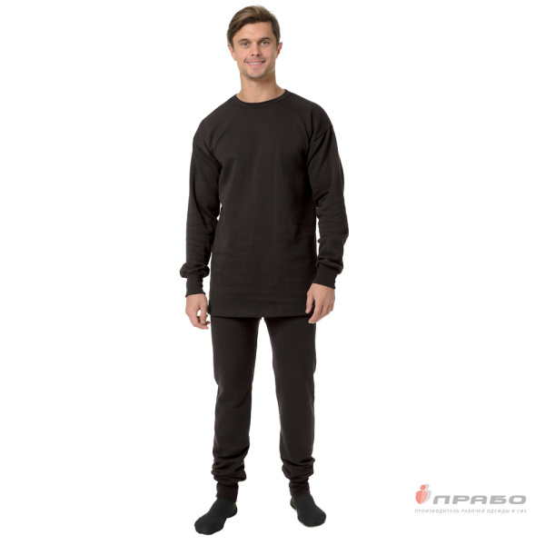 Белье утеплённое трикотажное чёрное, 200 г/м² (кальсоны)